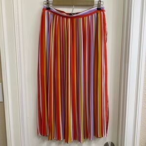Pleated Stripe Skirt